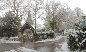 lych gate in the snow